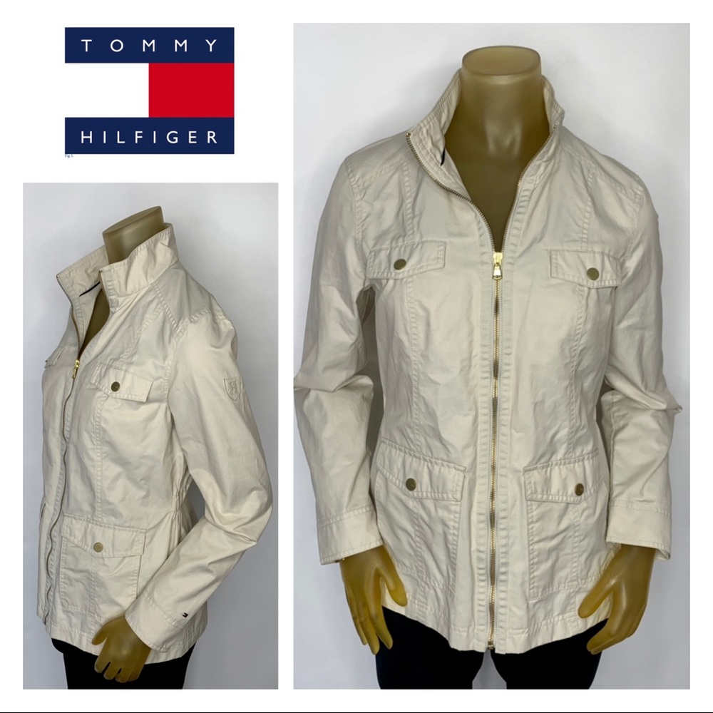 TOMMY HILFIGER Off White Utility Jacket Size M